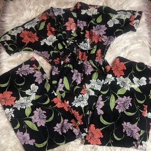 Love J Black Floral Jumpsuit